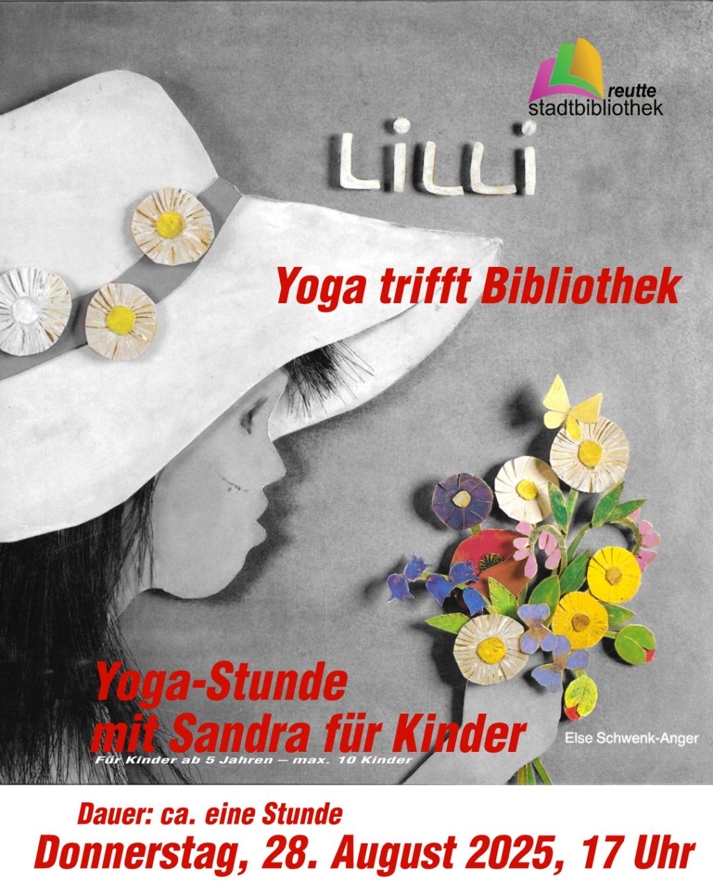 Mädchen mit Hut und bunten Blumen. Cover des Buches Lilli von Else Schwnk-Anger