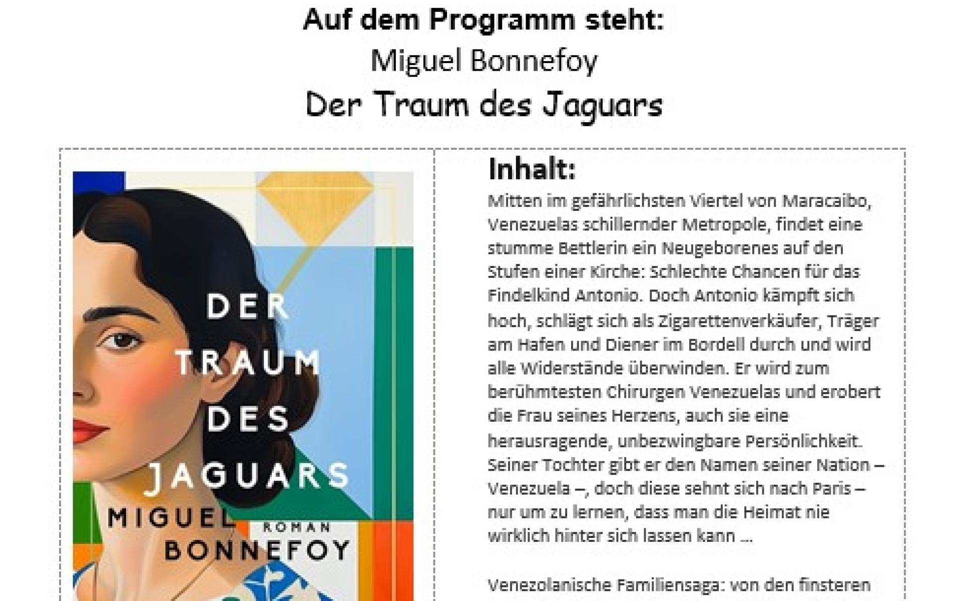 Miguel Bonnefoy "Der Traum des Jaguars"