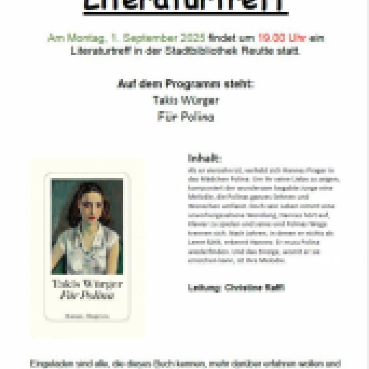 Einladung Literaturtreff